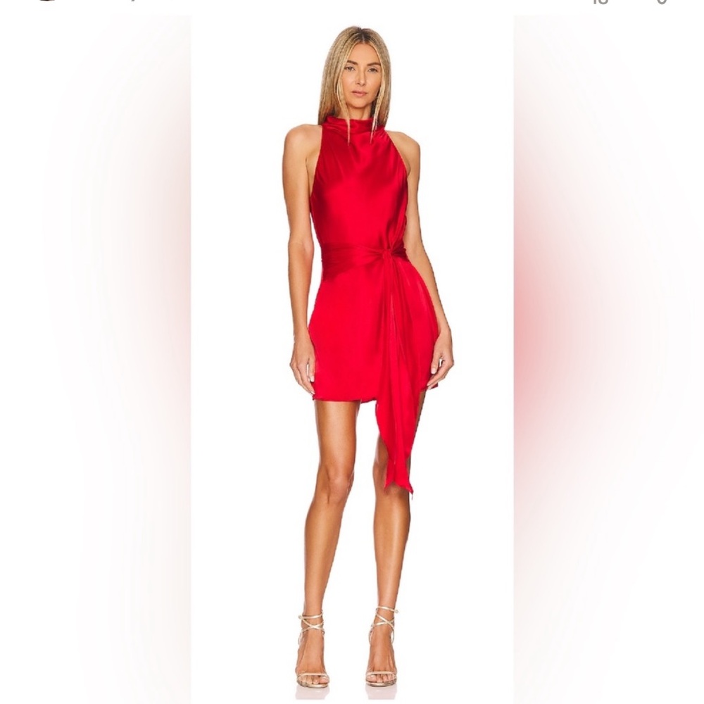 Amanda Uprichard Sandrine Dress in Ruby. XS